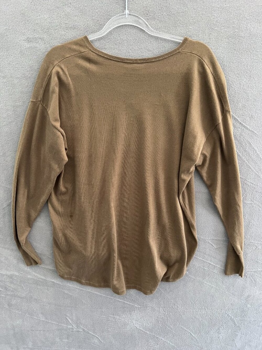 Margaret Oleary olive green 100% cotton Oversized Sweater Shirt L - Picture 3 of 6